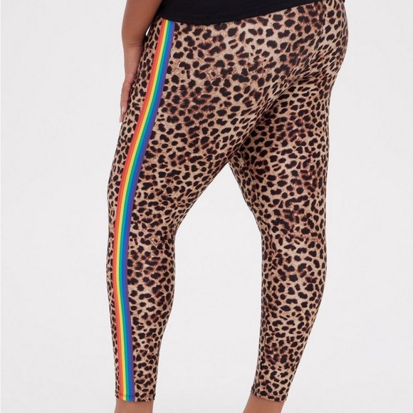 Torrid - Leggings 1X 4X Rainbow Leopard Pride Premium Liquid Pants Retro 90s New - Picture 3 of 5